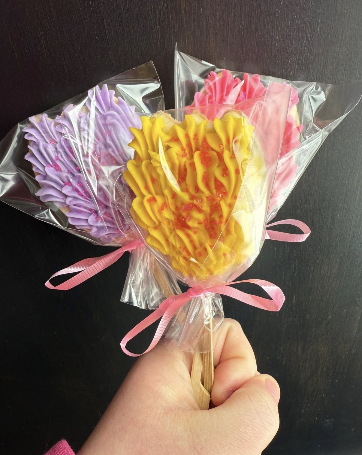 Decorated flower cookies