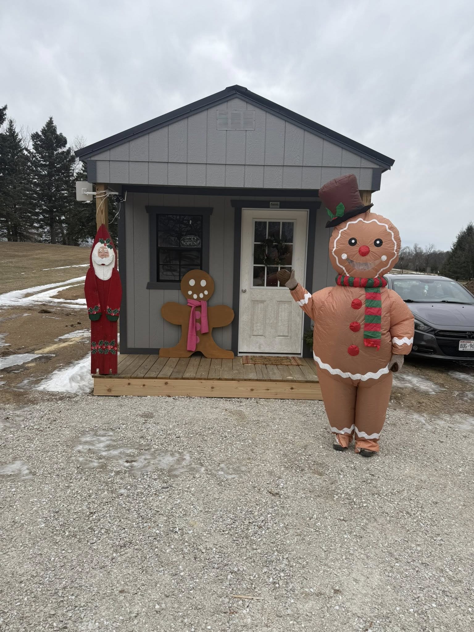 Annie's bake shop decorated for Christmas 2025